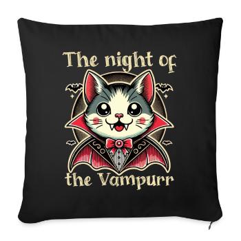 Kawaii Vampire Cat Night Of The Vampire - Sofa pillowcase 17,3'' x 17,3'' (45 x 45 cm) - black - Front
