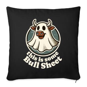 C’est un vrai non-sens avec un visage de vache - Housse de coussin décorative 45 x 45 cm - noir - Devant