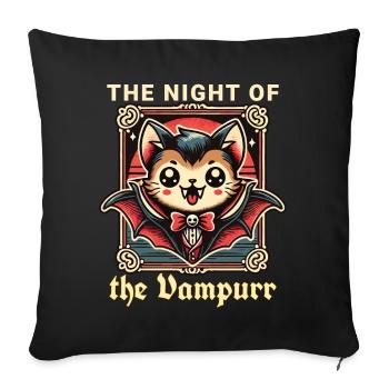Kawaii Vampire Cat The Night Of The Vampire - Sofa pillowcase 17,3'' x 17,3'' (45 x 45 cm) - black - Front