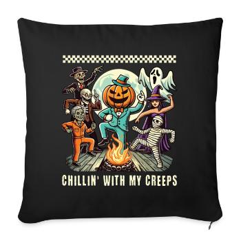 Halloween Fun with Chillin' with My Creeps - Sofa pillowcase 17,3'' x 17,3'' (45 x 45 cm) - black - Front