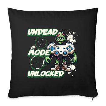 Manette de jeu Zombie : Mode Mort-vivant - Housse de coussin décorative 45 x 45 cm - noir - Devant