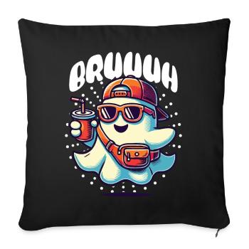 Ghost with Bruuuh for cool vibes - Sofa pillowcase 17,3'' x 17,3'' (45 x 45 cm) - black - Front