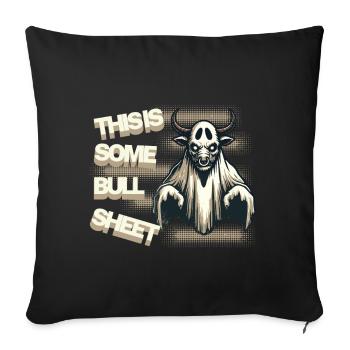 Taureau fantôme drôle avec un dicton humoristique - Housse de coussin décorative 45 x 45 cm - noir - Devant