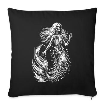 Skeleton Mermaid Mystic Creature - Sofa pillowcase 17,3'' x 17,3'' (45 x 45 cm) - black - Front
