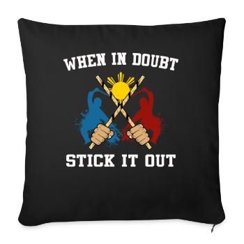 Arnis Eskrima Kali Filipino FMA - Housse de coussin décorative 45 x 45 cm - noir - Devant