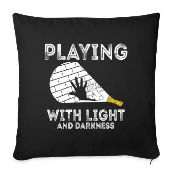 Shadow Puppetry Theater Show Art - Sofa pillowcase 17,3'' x 17,3'' (45 x 45 cm) - black - Front