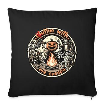 Chillin With My Creeps Campfire Party - Sofa pillowcase 17,3'' x 17,3'' (45 x 45 cm) - black - Front