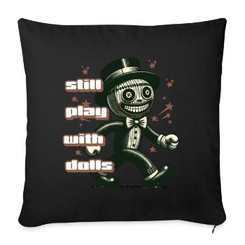 Voodoo Doll Creepy Party Design Still Playing - Sofa pillowcase 17,3'' x 17,3'' (45 x 45 cm) - black - Front