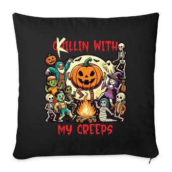 Halloween fun with your creeps - Sofa pillowcase 17,3'' x 17,3'' (45 x 45 cm) - black - Front