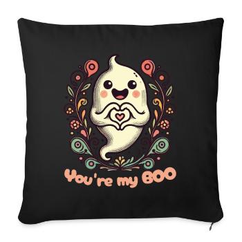 Du Bist Mein Boo Geist Liebe - Sofakissenbezug 45 x 45 cm - Schwarz - Vorne