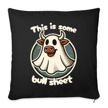 Halloween vache humour design - Housse de coussin décorative 45 x 45 cm - noir - Devant