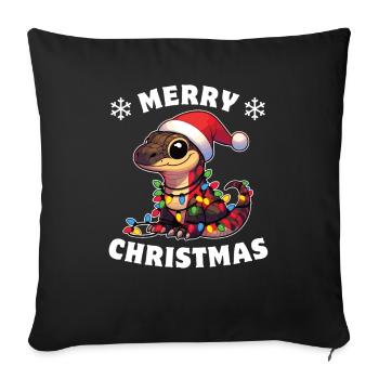Fées de Noël Dragon de Komodo - Housse de coussin décorative 45 x 45 cm - noir - Devant