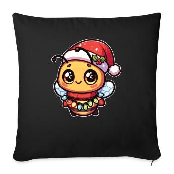Christmas Hat Christmas Light Chain Bee - Sofa pillowcase 17,3'' x 17,3'' (45 x 45 cm) - black - Front