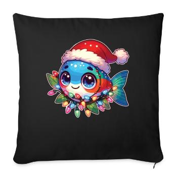 Fées de Noël Poisson Tetra - Housse de coussin décorative 45 x 45 cm - noir - Devant