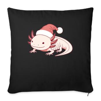 Axolotl Noël Mignon Axolotls Joyeux Noël - Housse de coussin décorative 45 x 45 cm - noir - Devant
