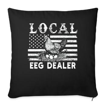 Local Egg Dealer American Flag Farmer - Sofa pillowcase 17,3'' x 17,3'' (45 x 45 cm) - black - Front