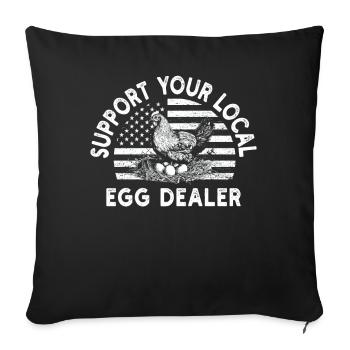 Local Egg Dealer American Flag Farmer - Sofa pillowcase 17,3'' x 17,3'' (45 x 45 cm) - black - Front