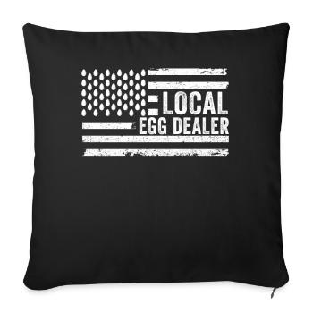 Local Egg Dealer American Flag Farmer - Sofa pillowcase 17,3'' x 17,3'' (45 x 45 cm) - black - Front