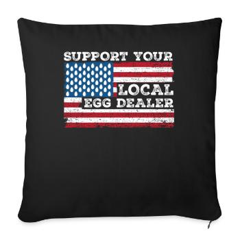 Local Egg Dealer American Flag Farmer - Sofa pillowcase 17,3'' x 17,3'' (45 x 45 cm) - black - Front