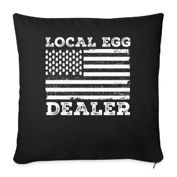 Local Egg Dealer American Flag Farmer - Sofa pillowcase 17,3'' x 17,3'' (45 x 45 cm) - black - Front