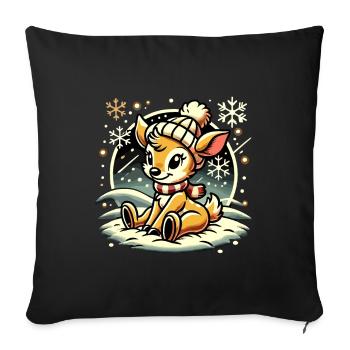 Winter Reindeer Christmas Motif - Sofa pillowcase 17,3'' x 17,3'' (45 x 45 cm) - black - Front