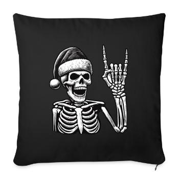 Skeleton With Santa Hat Rocks - Sofa pillowcase 17,3'' x 17,3'' (45 x 45 cm) - black - Front