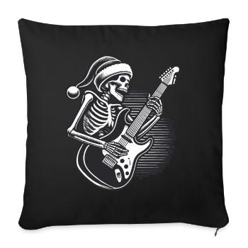 Skeleton Christmas Rock Guitarist - Sofa pillowcase 17,3'' x 17,3'' (45 x 45 cm) - black - Front