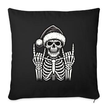 Christmas Skull Rock Music - Sofa pillowcase 17,3'' x 17,3'' (45 x 45 cm) - black - Front