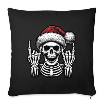 Christmas skull rocks winter - Sofa pillowcase 17,3'' x 17,3'' (45 x 45 cm) - black - Front