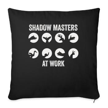 Shadow Masters At Work Shadow Puppetry - Sofa pillowcase 17,3'' x 17,3'' (45 x 45 cm) - black - Front