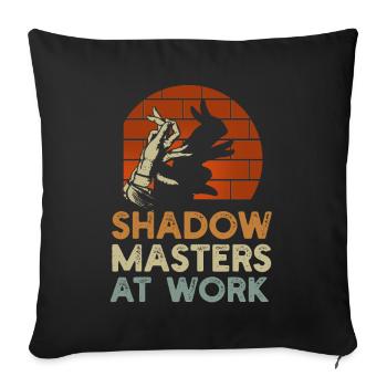 Shadow Masters At Work Shadow Puppetry - Sofa pillowcase 17,3'' x 17,3'' (45 x 45 cm) - black - Front