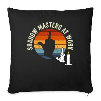 Shadow Masters At Work Shadow Puppetry - Sofa pillowcase 17,3'' x 17,3'' (45 x 45 cm) - black - Front