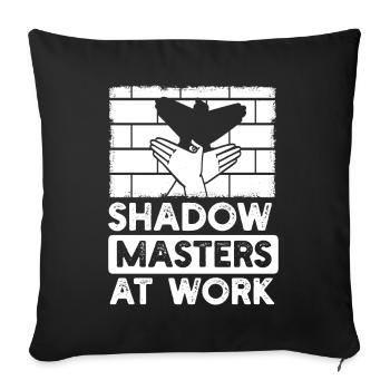 Shadow Masters At Work Shadow Puppetry - Sofa pillowcase 17,3'' x 17,3'' (45 x 45 cm) - black - Front