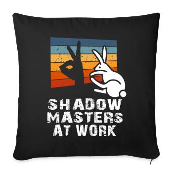Shadow Masters At Work Shadow Puppetry - Sofa pillowcase 17,3'' x 17,3'' (45 x 45 cm) - black - Front