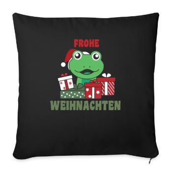 Merry Christmas Frog Christmas Eve Frogs - Sofa pillowcase 17,3'' x 17,3'' (45 x 45 cm) - black - Front