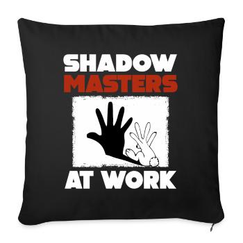 Shadow Masters At Work Shadow Puppetry - Sofa pillowcase 17,3'' x 17,3'' (45 x 45 cm) - black - Front