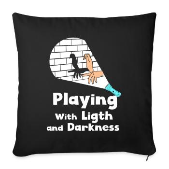 Shadow Puppetry Theater Show Art - Sofa pillowcase 17,3'' x 17,3'' (45 x 45 cm) - black - Front