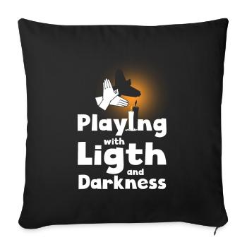 Shadow Puppetry Theater Show Art - Sofa pillowcase 17,3'' x 17,3'' (45 x 45 cm) - black - Front