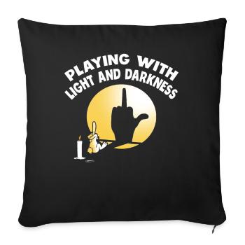 Shadow Puppetry Theater Show Art - Sofa pillowcase 17,3'' x 17,3'' (45 x 45 cm) - black - Front