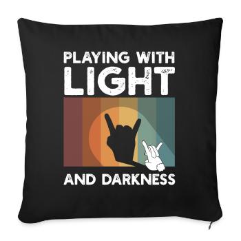 Playing With Light And Darkness Shadow - Sofa pillowcase 17,3'' x 17,3'' (45 x 45 cm) - black - Front