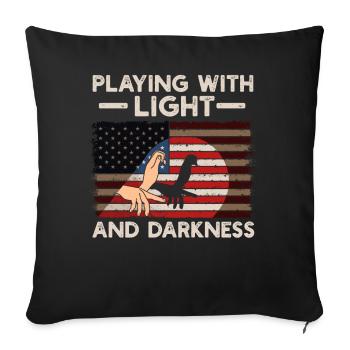 Shadow Puppetry Theater Show Art - Sofa pillowcase 17,3'' x 17,3'' (45 x 45 cm) - black - Front