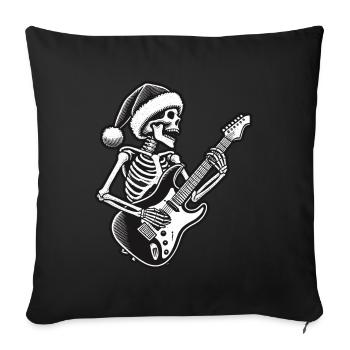 Rocking Christmas Skeleton Guitarist - Sofa pillowcase 17,3'' x 17,3'' (45 x 45 cm) - black - Front