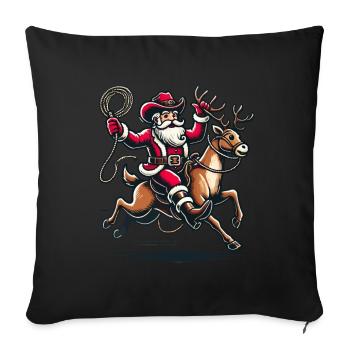 Cowboy Santa Claus Adventure - Sofa pillowcase 17,3'' x 17,3'' (45 x 45 cm) - black - Front