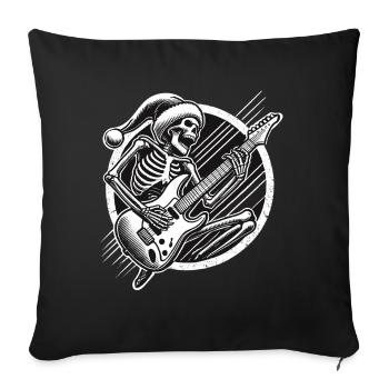 Christmas Skirt Santa Skeleton with Guitar - Sofa pillowcase 17,3'' x 17,3'' (45 x 45 cm) - black - Front