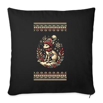 Un design vintage envoûtant pour Noël - Housse de coussin décorative 45 x 45 cm - noir - Devant