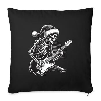 Christmas Rock N Roll Skeleton Guitarist - Sofa pillowcase 17,3'' x 17,3'' (45 x 45 cm) - black - Front