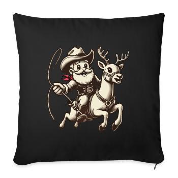 Cowboy Santa Claus Adventure - Sofa pillowcase 17,3'' x 17,3'' (45 x 45 cm) - black - Front