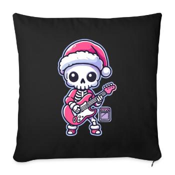 Christmas Rocking Skeleton Motif - Sofa pillowcase 17,3'' x 17,3'' (45 x 45 cm) - black - Front