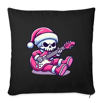 Christmas Skeleton Rocks Guitar Christmas - Sofa pillowcase 17,3'' x 17,3'' (45 x 45 cm) - black - Front