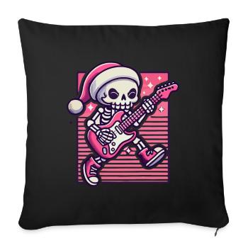 Christmas Skeleton Guitarist Rocks - Sofa pillowcase 17,3'' x 17,3'' (45 x 45 cm) - black - Front